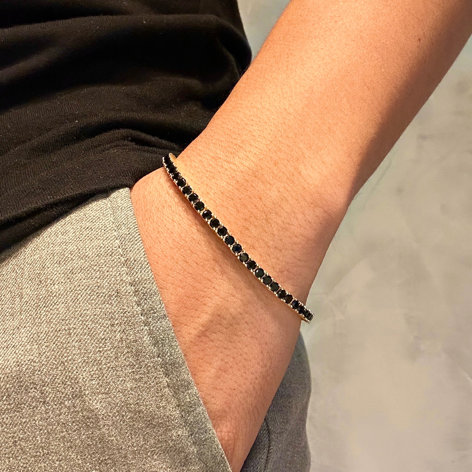 Pulseira Riviera Zirconia Negra 3mm