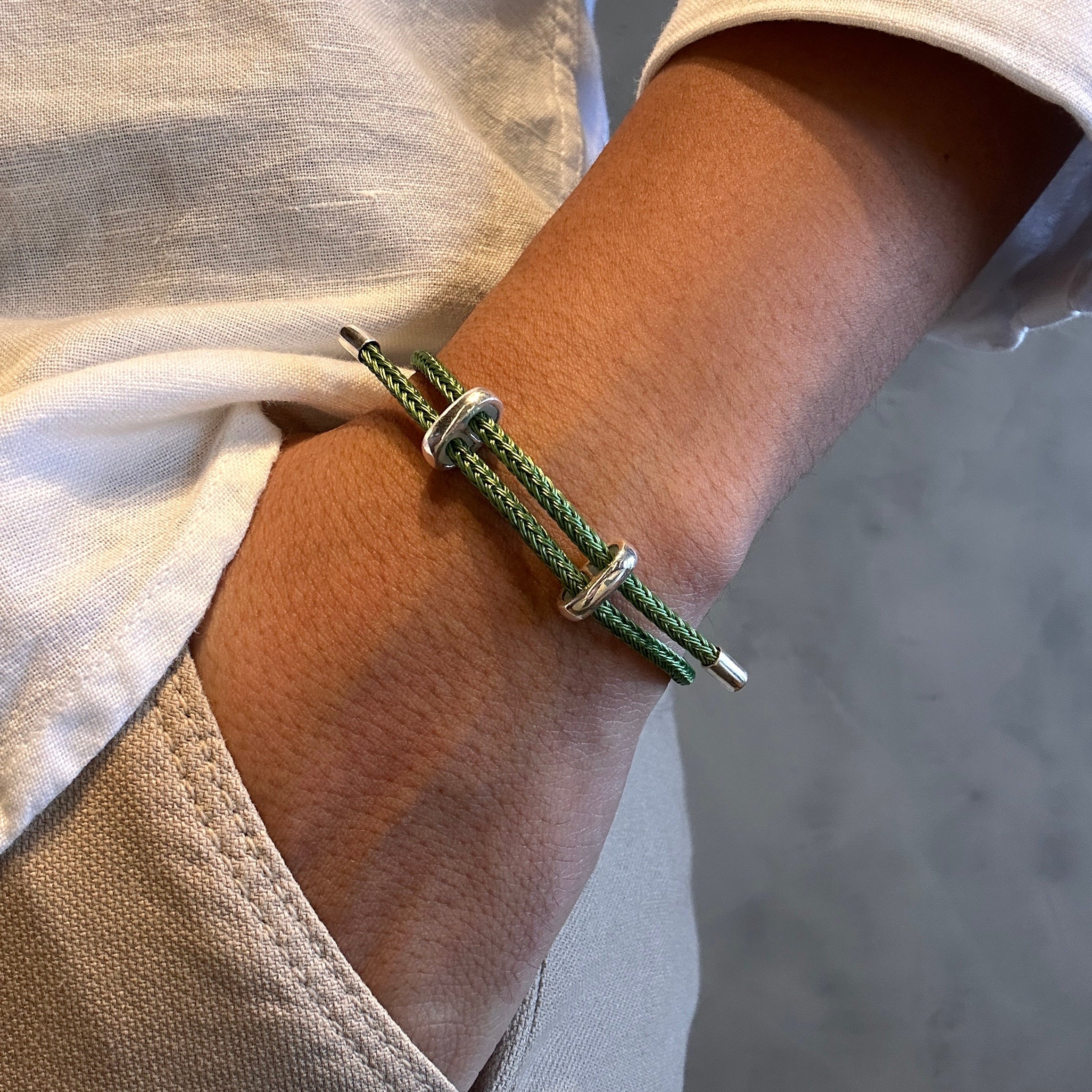 Pulseira Cadarço Steel com Prata 925