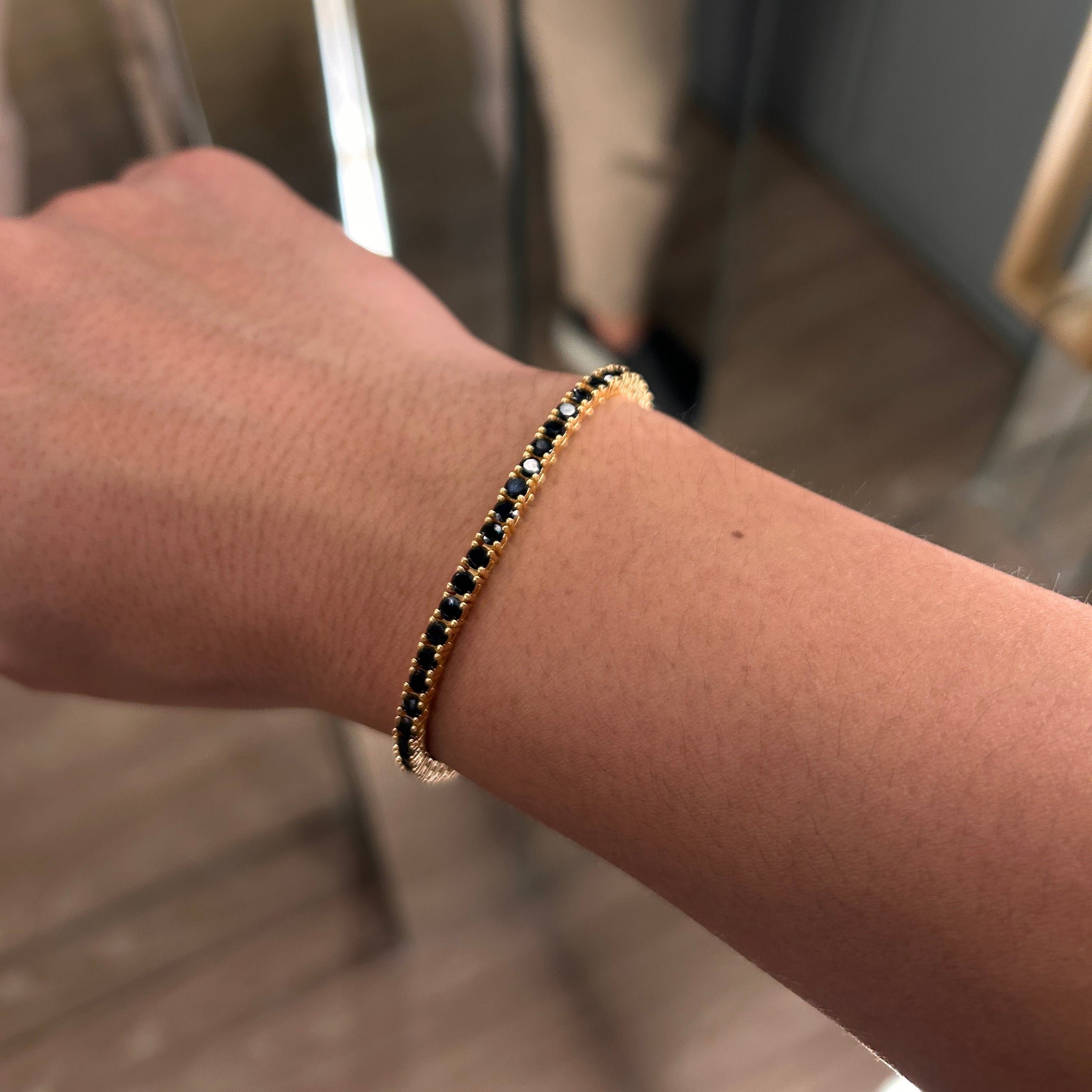 Pulseira Riviera Espinélio Negro 3mm