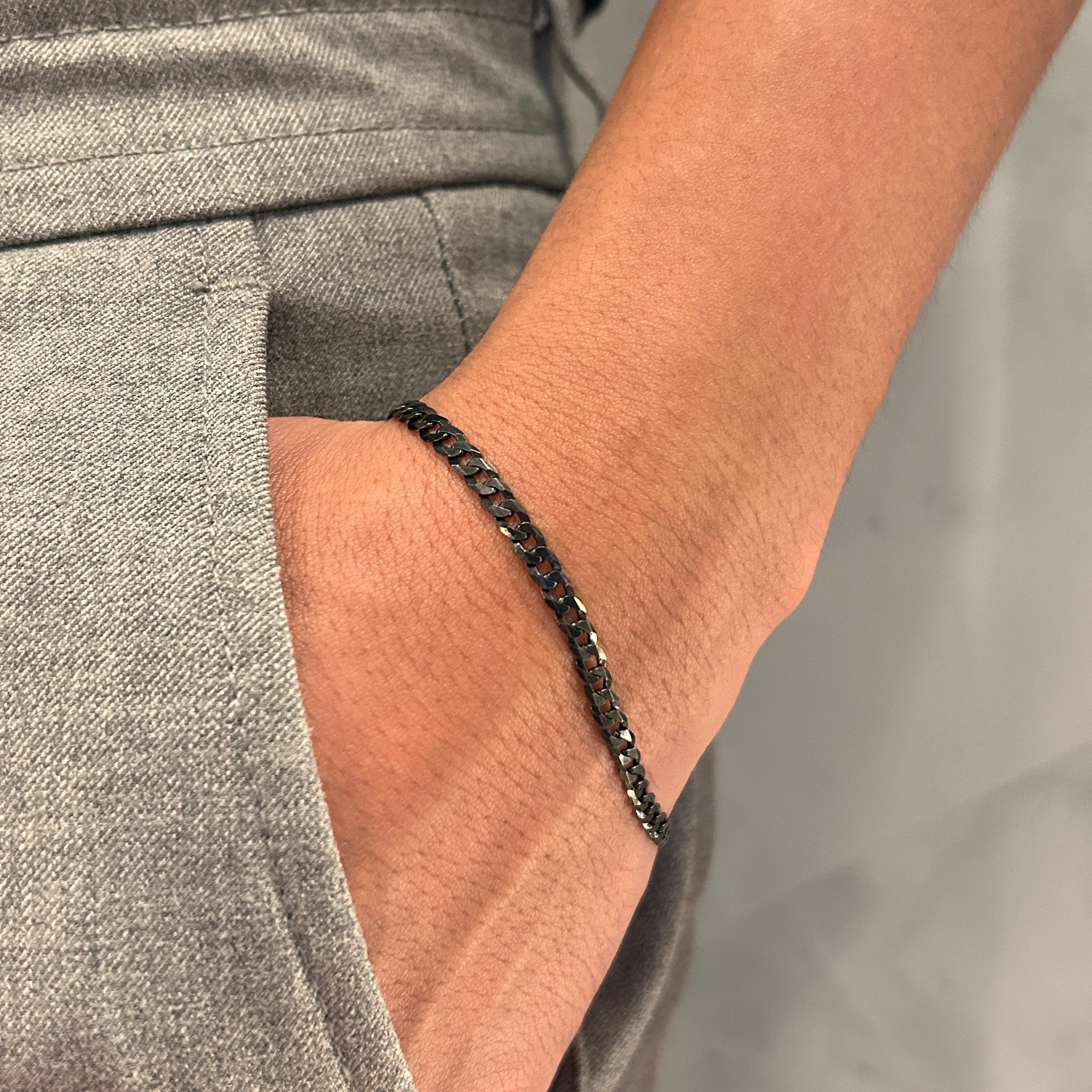 Pulseira Prata Grumet com Ródio Negro