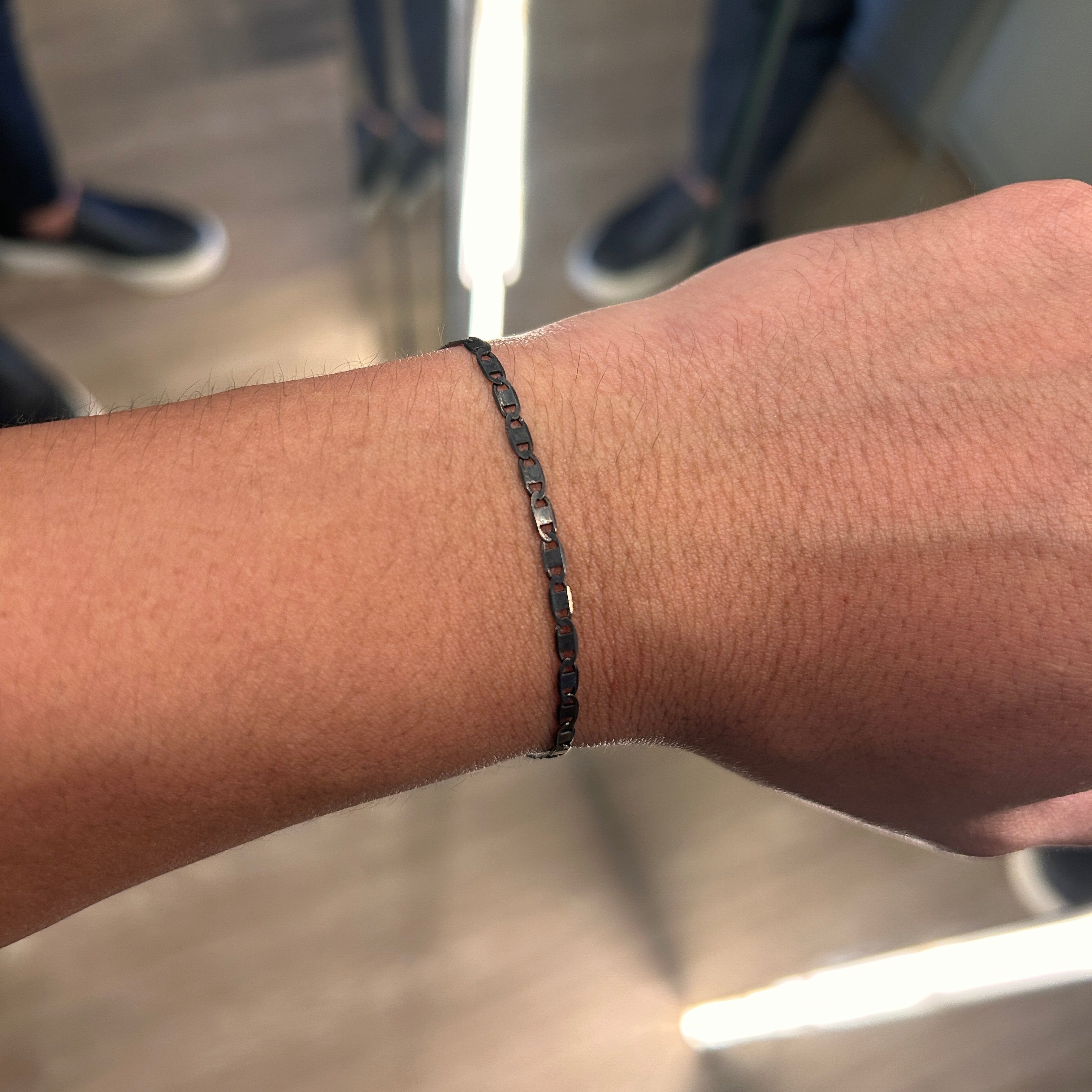 Pulseira Prata Piastrini com Ródio Negro