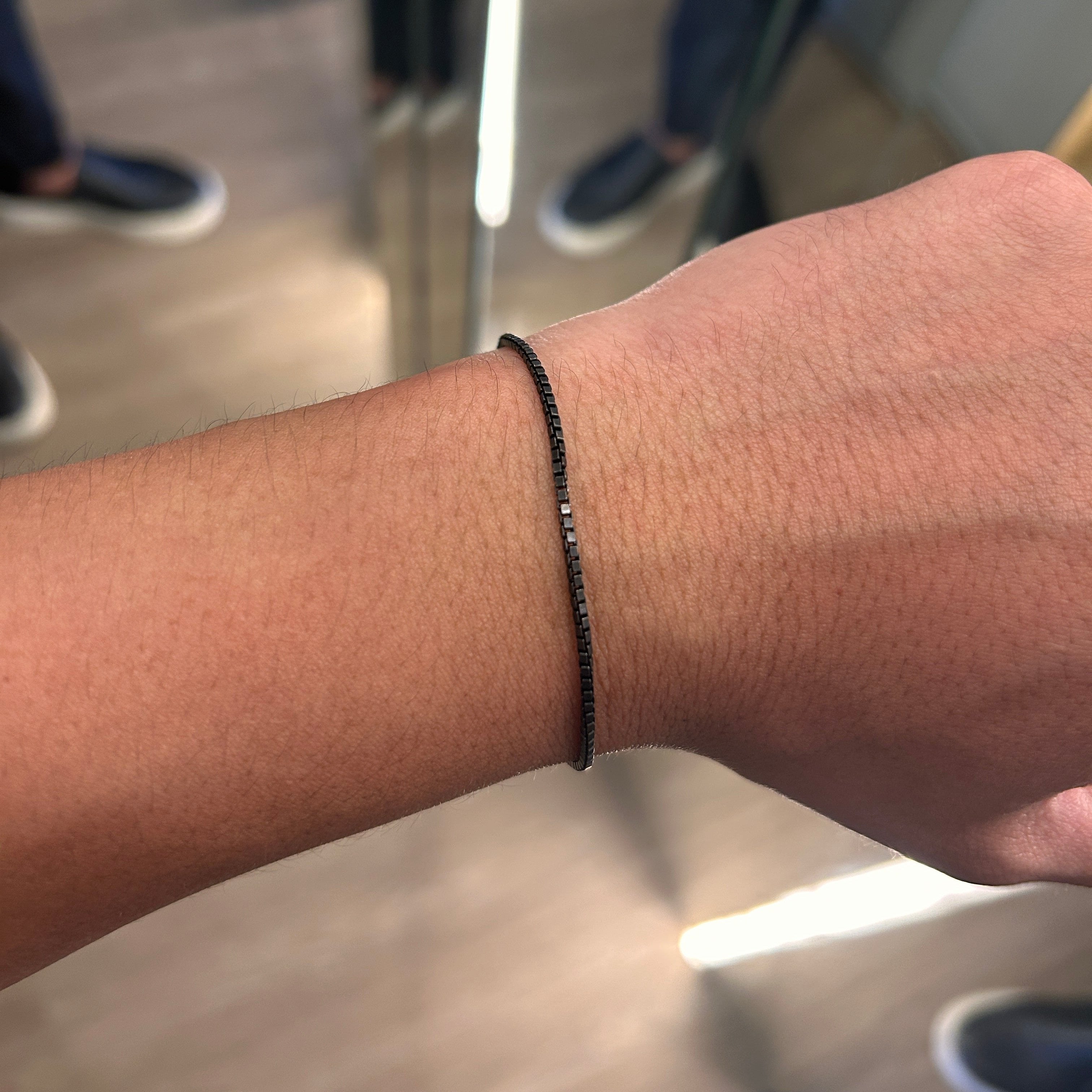 Pulseira Prata Veneziana com Ródio Negro