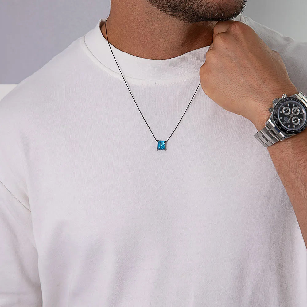 Colar Solitário Topázio Suíço 10x8