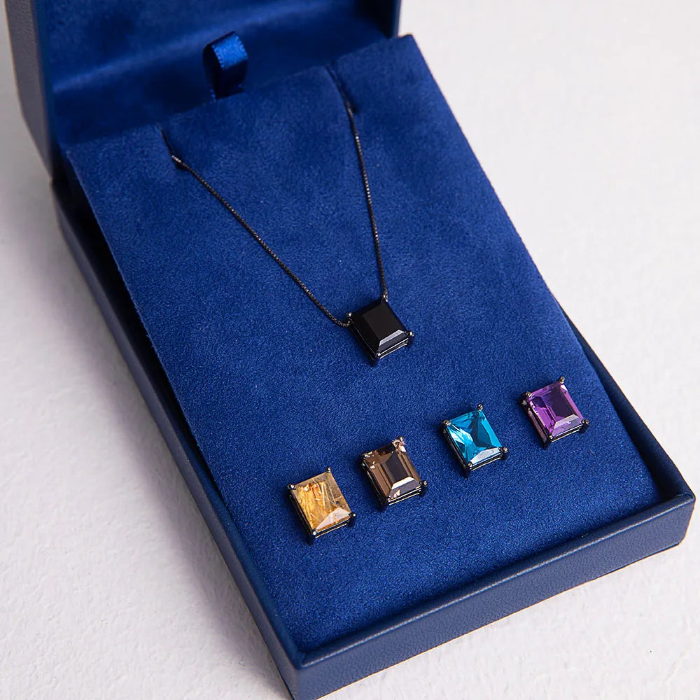 Colar Solitário Espinélio Negro 10x8