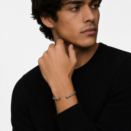 Pulseira Aro Torcido Com Pedra