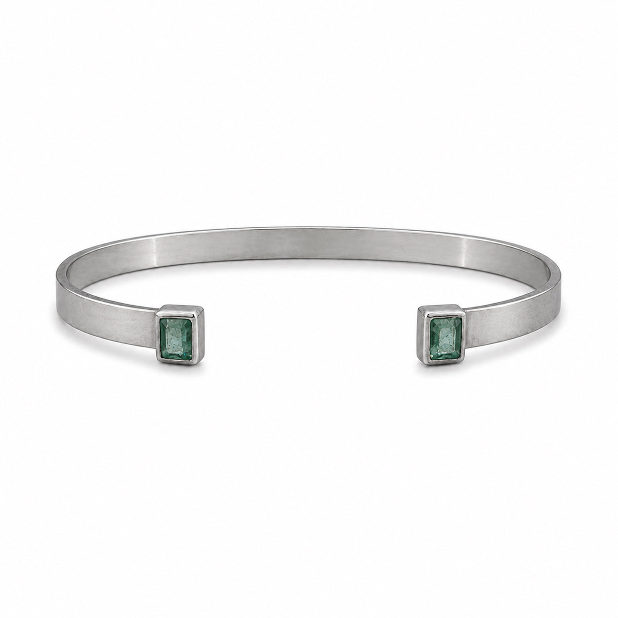 Bracelete Duplo Esmeraldas Naturais
