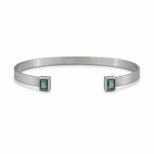 Bracelete Duplo Esmeraldas Naturais