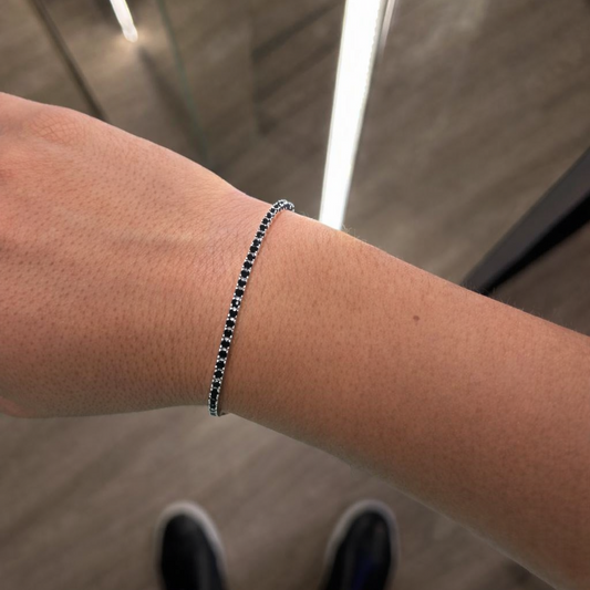 Pulseira Riviera Zircônia Negra 2,5mm