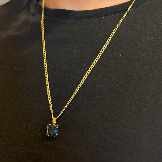 Colar Solitário Topázio Londrino 10x10 Garra Octagonal