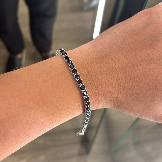 Pulseira Riviera Zirconia Negra 4mm