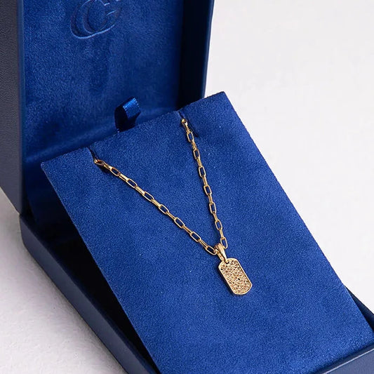 Pingente Tag do Exército Ouro 18k Cravejado com Diamante Conhaque