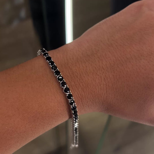 Pulseira Riviera Zirconia Negra 4mm