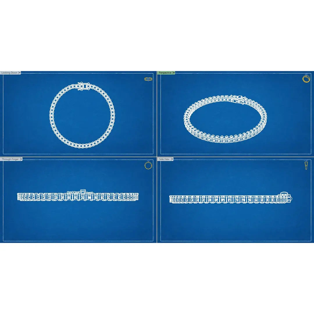Pulseira Riviera Zirconia Negra 3mm
