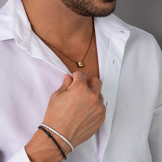 Colar Solitário Quartzo Rutilado 10x8