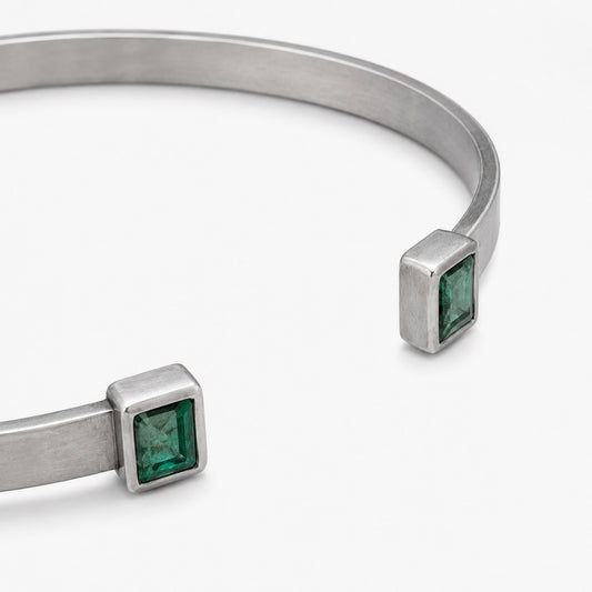 Bracelete Duplo Esmeraldas Naturais